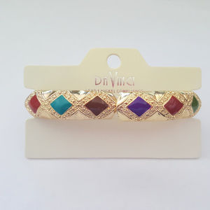Vintage Style Gold Plated Stone Stretch Bracelet